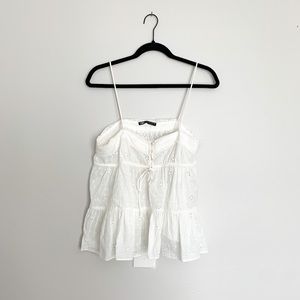 ZARA white casual flowy tank top